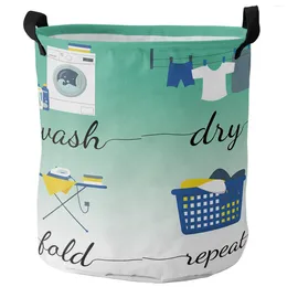 Laundry Bags Room Theme Gradient Foldable Basket Large Capacity Hamper Clothes Storage Organizer Kid Toy Bag