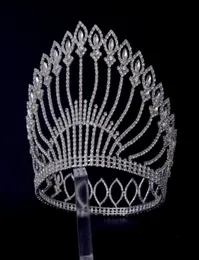 Grande Círculo de Tiaras Round Full Round para Miss Beauty Concurso Coroa Auatrian Rhinestone Crystal Hair Accessories For Party Shows 5396683