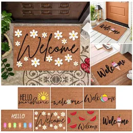 Carpets Summer Welcome Sign Hello Sunshine Doormat Funny Cute Door Mat Friends Lettuce Blanket