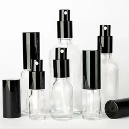 Портативные стеклянные бутылки для духов с металлическим черным насосным опрыскивателем JFCTP MWUXC
