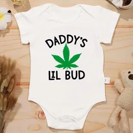 Rompers Daddys Lil Bud NewBorny Onesie Aesthetics Cute Baby Girl Case Fashion Summer Home Infant Outfit di alta qualità e basso Costl2405