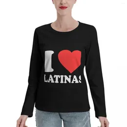 여자 폴로 나는 라틴계 긴 소매 티셔츠 재미있는 t 셔츠 땀 셔츠 그래픽 여자 옷