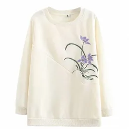 women's Clothing Sweatshirts Plus Size Autumn Winter 2021 New Hoody Fi Embroidery Warm Fleece Liner Hoodie E8cM#