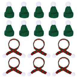 Banta 20pc Cappelli di Natale Mini decorazioni per la bottiglia di vino sciarpa decoro piccole sciarpe artigianato artigianato decorazione per piante da bambola 1104