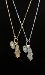 Fatima039s hand and Turkish Evil Eye Newly Creative Fashion Jewelry Chain Blue Eye Alloy Pendants Necklace3309999