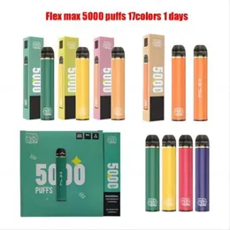 Qst Puff Flex Pro 5000 Puffs wieder aufladbare Einweg-Dampf-Vapes-Pods-Geräte-Kits 650-mAh-Akku vorgefüllt 12 ml Vaporizer Vaper Pen Neue Packung