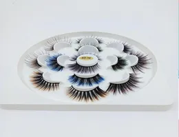 Colorido 7Pairs Faux 3d Mink Lashes naturais longos cidadãos falsos longos volume volume de cílios falsos de Makeup