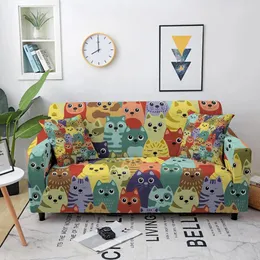 Stuhlabdeckung Elastischer Sofa -Deckel Cartoon Tierdrucke Schichtdecke für Wohnzimmer -Couch -Sofasschutz