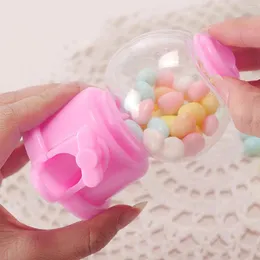 파티 호의 1pc 핑크 웨딩 크리에이티브 트위스트 에그 기계 즐거운 설탕 상자 플라스틱 사탕 힐린의 장난감 회전