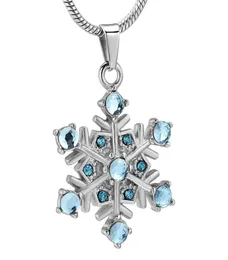 IJD12840 in acciaio inossidabile in acciaio Snowflake Cremation Necklace Memorial Memorial Urn Jewelry for Love Pets Human Ashes Ashes Reganing Gioielli3376418