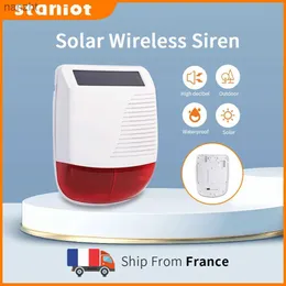 Sistemas de alarme 433MHz High Decibel Outdoor Solar Wireless Alarm Loudspeaker Smart Home Safety Burglar Alarm System STROBEMA DE ÁGUAs WX