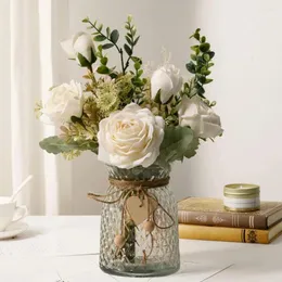 Декоративные цветы искусственные вазы на стойке декор пастырский стиль шелковой цветок