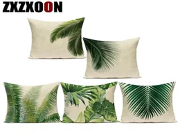 Cuscinetto cuscinetto cuscinetto cotone cuscini decorativi cuscini monstera foglia di palma foglia verde tropicale copertura cuscino per divano liv7476643