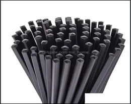 Chinese Chopsticks Black Melamine Chopstick Restaurant Dinner 235Cm Scrub Drop Delivery 2021 Flatware Kitchen Dining Bar Home Gar1059763