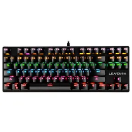 K550 USB 2.0 Arkadan Ücretli RGB LED Professional 87 Anahtarlar Gerçek Mekanik Klavye CE Sertifikalı Tam İngilizce Ambalaj DDMY3C