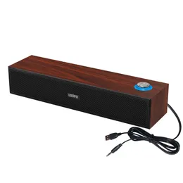 Vintage trä Bluetooth -högtalare, högtalarhögtalare, subwoofer, mobiltelefonkort, datorkabel Long Bar Small Sound Factory