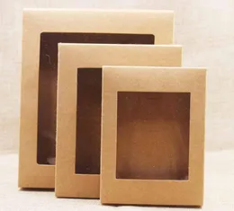 20pcs DIY Paper Box z oknem Whiteblackkraft Papierowe pudełko prezentowe Opakowanie ciasta na wesele domowe impreza Muffin Packaging4346382