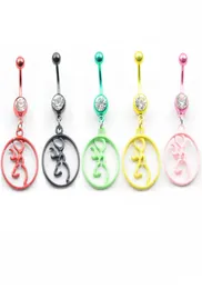 5 Colors Browning Deer Belly Button Navel Rings Body Piercing Jewelry Dangle Fashion Charm Cz Stone 10Pcs Lot 4Ciy21932458