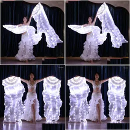 ステージウェアADT明るい白い光のLEDファンベール女性のためのスカーフ