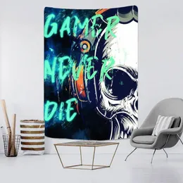Tapestries Gamer Quote Game Room Zone Handle Console Remote Tapestry Wall Hanging Art Decor Aesthetic Bedroom Background