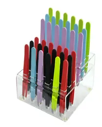 Whole New 24Pcs Colorful Stainless Steel Slanted Tip Eyebrow Tweezers Lowest Promotion 6045453