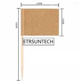 Einweg -Geschirr 50sets Mini Flagg Zahnstocher Picks Vorspeise Obststicks für Cocktailparty Accessoire weiße Kraft