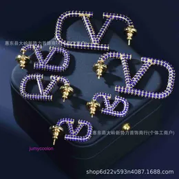 AA Valeno Top Luxury Designer Delicate Earring 2024 New Style Earrings Female V-Shaped Letter Full Diamond with Original Box