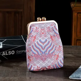 Nowy w stylu retro teksturowany haftowany haftowa torba Hanfu Ręka torba na telefon komórkowy torba aluminiowa torba Cheongsam Crossbody Bag