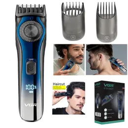 VGR Cordcordless 120mm Ajuste do cabelo de cabelos de barba para homens de preguiços de beira de aresta recarregável Clipper com 38 Configuração 240515