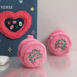 Mini mini rosa vaso per vasai auricolare Borsa di stoccaggio del cavo auricolare kawaii Spot carino peluche di peluche con cartiglia per carrelli portatile borsetto 240515 240515