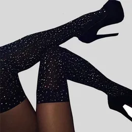 Sexy Rhinestone Lingeri Long Sock Women Thigh High Over The Knee Stockings sexy Lolita Ladies Girls Warm Socks 240507