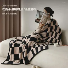 Cobertores Vintage Checkerboard Sofá Blanket Ins estilo da sala de estar casual de luxuoso ar condicionado