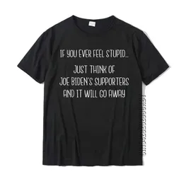 Men's T-Shirts Interesting Anti Democratic Quote Joe Biden Supports Trump 2020 Mens Street Top T-shirts Popular Geek Cotton Q240514