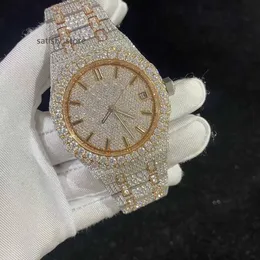 Bellissimo quadrante rotondo vvs moissanite in acciaio inossidabile orologio hip hop giù per bling bling bling orologio personalizzato personalizzato