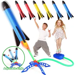 Kid Air Rocket Foot Pump Launcher Outdoor Air Pressed Stomp Hochsteig Raketenspielzeug Kinderspiel -Set Sprung Sportspiele Spielzeug für Kinder 240514
