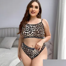 Bras Set Ladies Women Pajamas Temptation Leopard Halter Porno Plus Size Perspective Undwear Erotico Incash Lingerie APPROPPOLA DELLE APPIATORE DELLA DELLA DELLA LINGERIE DELLA LINGERIE CAFFIDO