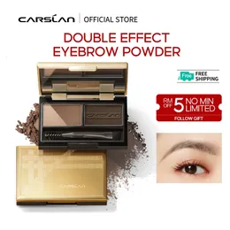 CARSLAN 2 Colors Eyebrow Powder Palette Waterproof Longwearing Eye Brow Enhancers Eye Brows Shadow With Cosmetic Brush Mirror 240515