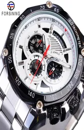 Forsining 2019 Military Silver Clock Series Steampunk Serie complete Calendario Completo Sport Mechanical Automatic Watches Top Brand Luxury2011883032