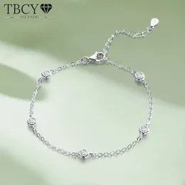 Tbcyd 3mm 0,5cttw D Farb VVS1 Armband für Frauen 925 Sterling Silber Diamant Round Blasenhandkette Schmuck Geschenke 240515