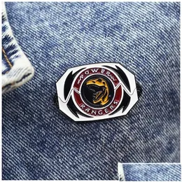 Pins Brooches Pins Brooches Mighty Morphin Power Rangers Metal Cartoon Brooch Backpack Interesting Enamel Hat Bag Decorate Badges Dro Dhos3