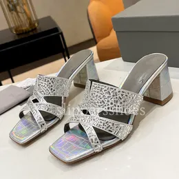 Designer New Women's Gina Ladies Heels Sandal Fashion Shoes With Diamond Heel High Heels Kvalitetsstorlek 36-42