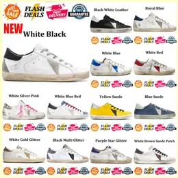 Nuove scarpe firmate Golden Women Super Star Brand Men Casual Release New Luxury Shoe Sneaker Sneakers White White Do Old Dirty Casual Shoe Lace Up Woman Uomo Unisex