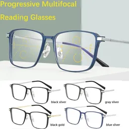Чистые очки для чтения Многофокальные прогрессивные очки Ультра-легкий квадратный обод высокий качество.
