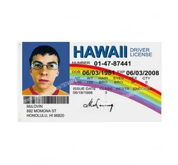 Driverlicens Hawaii McLovin Flag 90 x 150cm 3 5ft Anpassade bannermetallhål Grommets kan anpassas8469313