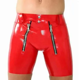 Underpants MONNIK Latex Men Boxer Briefs Shorts Double Zip Front Opening And Rear Design For Fetish Cosplay Halloween