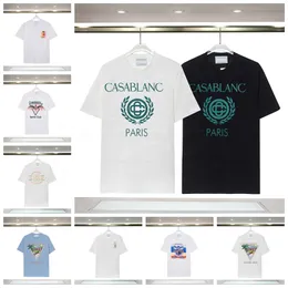 5A 2024 Camanda Casablanca Novo camiseta de camiseta masculina lazer de camiseta de camiseta respirável Roupas impressas de verão Casual de manga curta 003