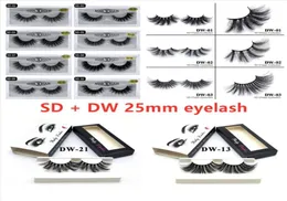 3D Mink Eyelashes New 25mm 2 2 نوعًا ناعمًا طبيعية سميكة من Falsh Eyelash 3D Eye Lashes Extension 20 Styles و 26styles4535618