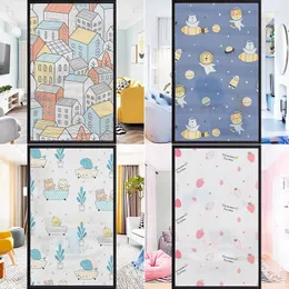 Window Stickers Kids Room Kindergarten Elektrostatisk film Living Bedroom Glid Door Privacy Creative Personality Mönster