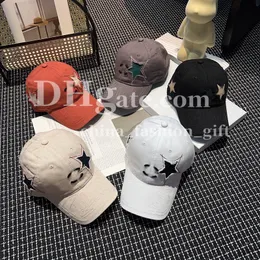 Lüks Marka Cap Tasarımcısı Beş sivri yıldız işlemeli şapka unisex moda sokak beyzbol şapkası açık güneş koruyucu şapka