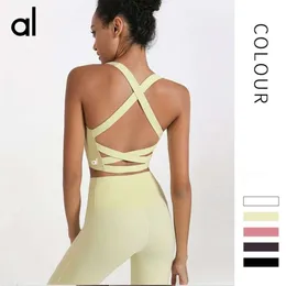 Al Summer Fashion Damen Yoga Top Unterwäsche Fünf-Farben Doppelkreuzschockdicht sexy Sports BH+Leggings F.